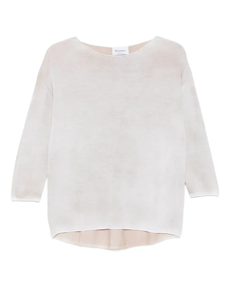 Arovescio boat-neck T-shirt - Nude Nude