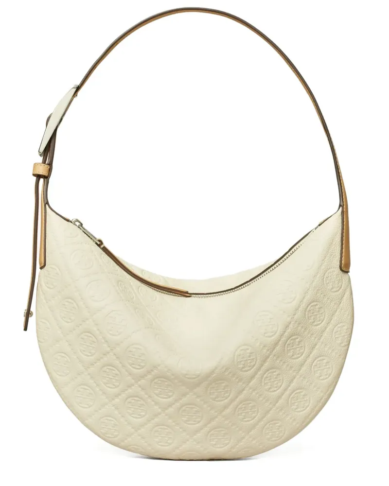 Tory Burch Kleine Balloon Schultertasche mit T-Monogramm - Weiß Weiß