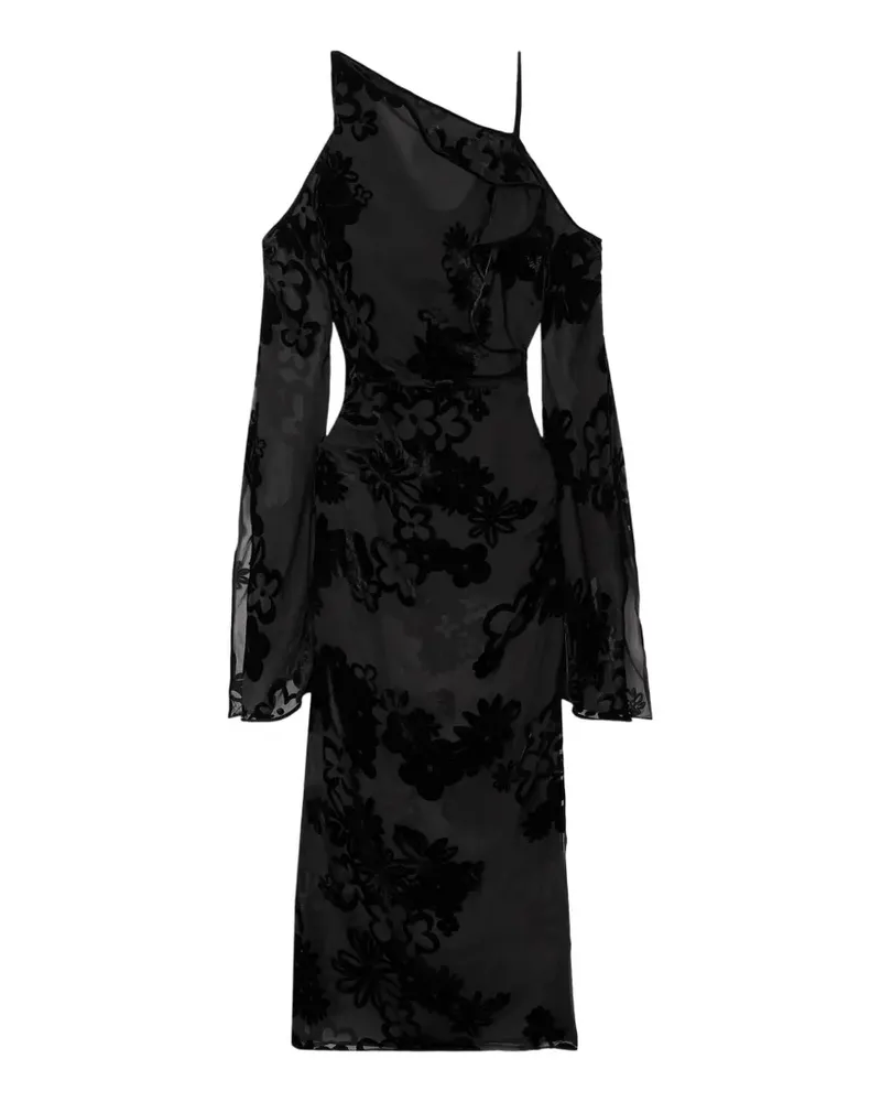 Tom Ford one-shoulder midi dress - Schwarz Schwarz