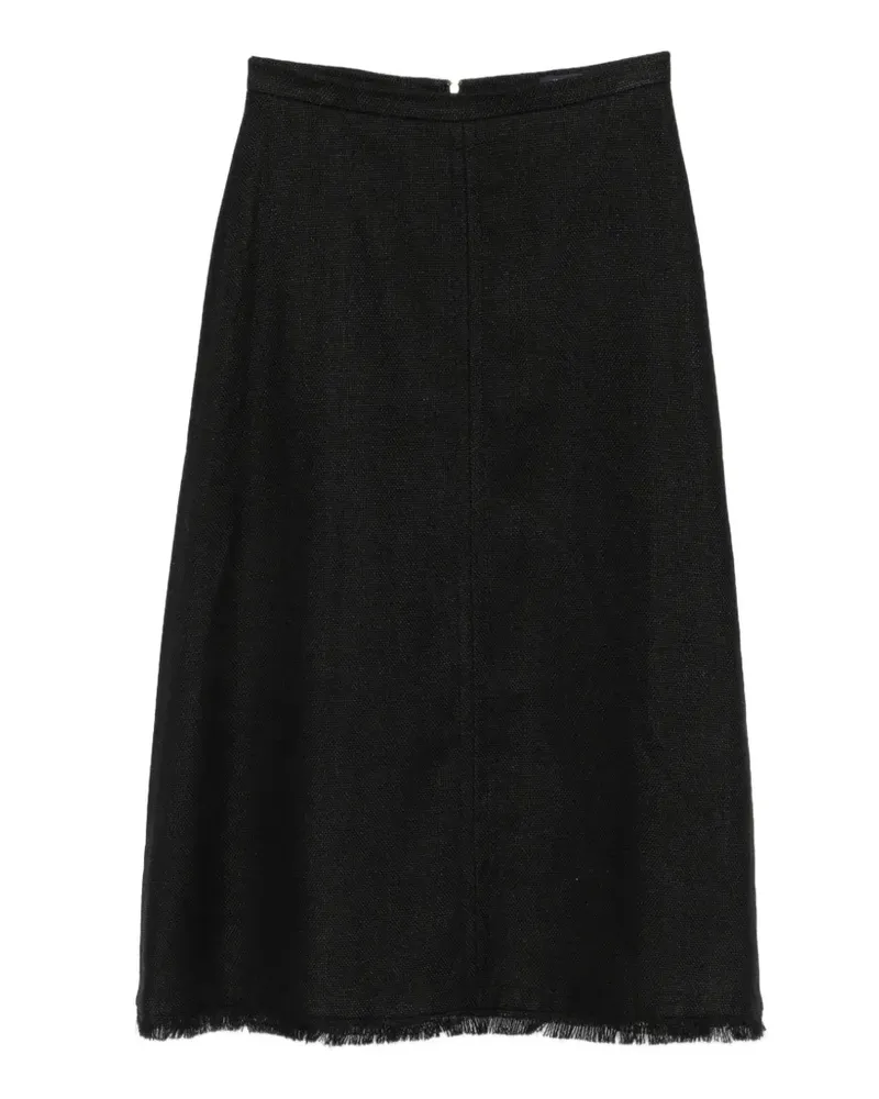 Max Mara fringed-hem A-line midi skirt - Schwarz Schwarz