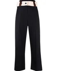 PLAN C Gerade Cropped-Hose Schwarz