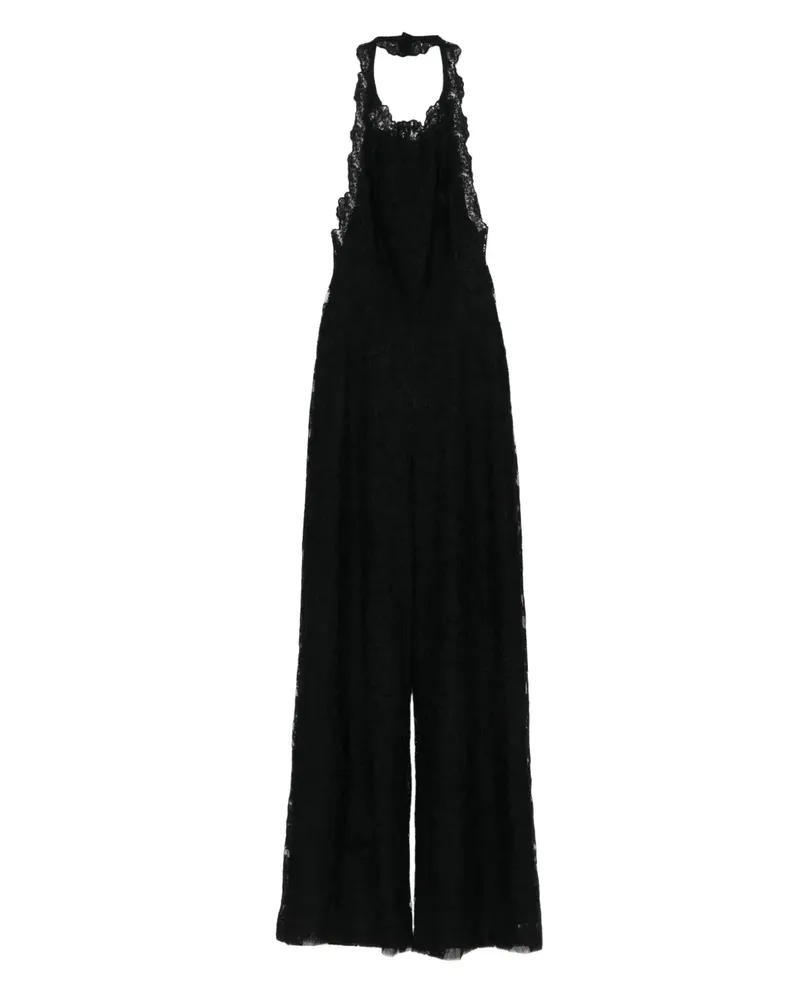 Ermanno Scervino Neckholder-Jumpsuit aus Spitze - Schwarz Schwarz