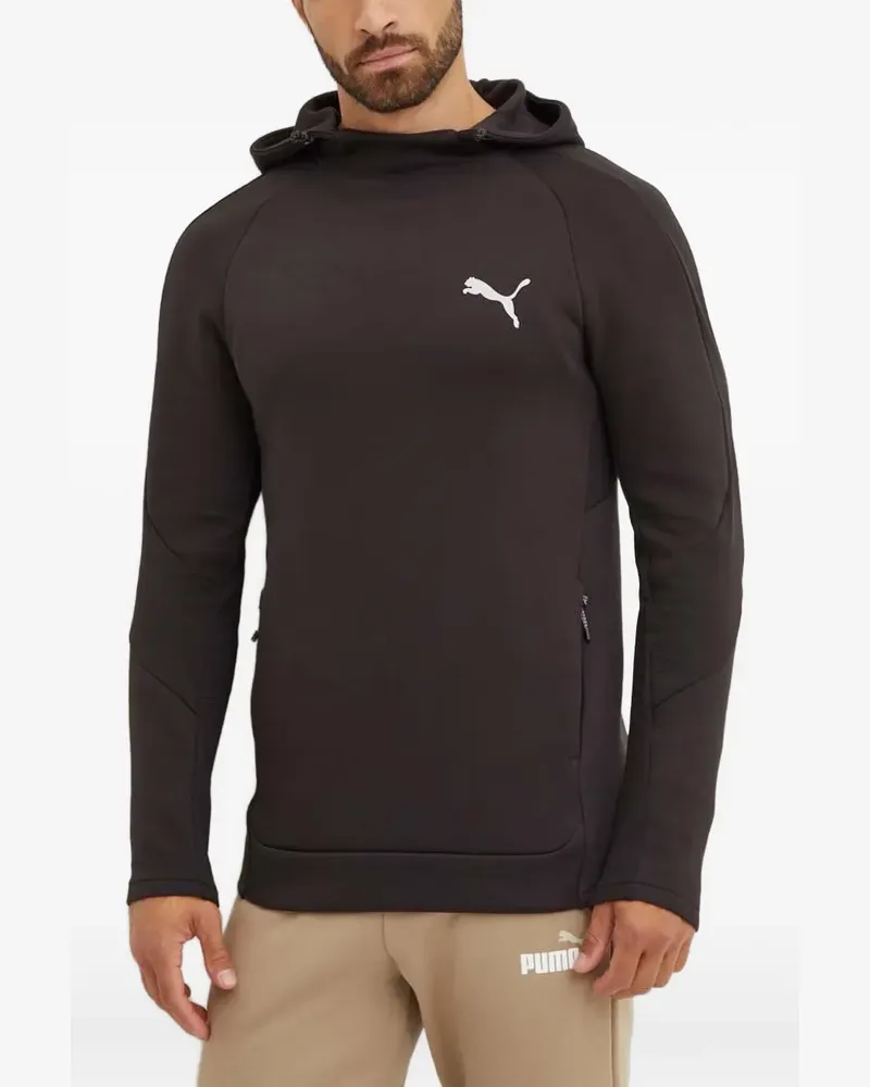 Puma logo-motif raglan-sleeve hoodie - Schwarz Schwarz