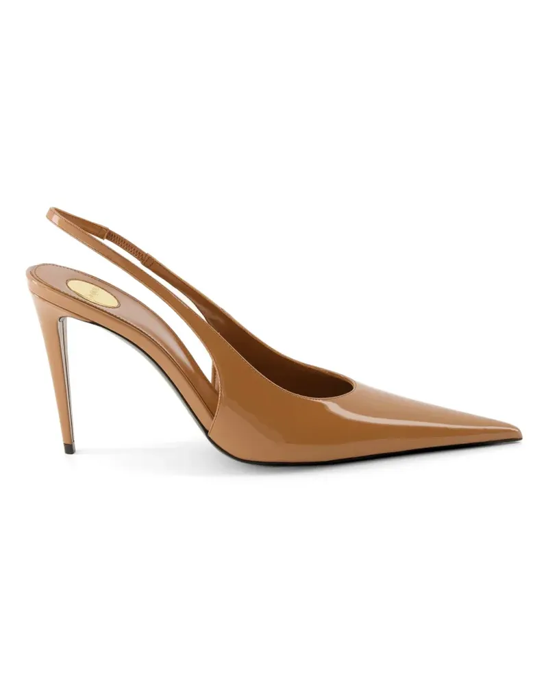 Saint Laurent Guermantes pointed-toe pumps - Nude Nude