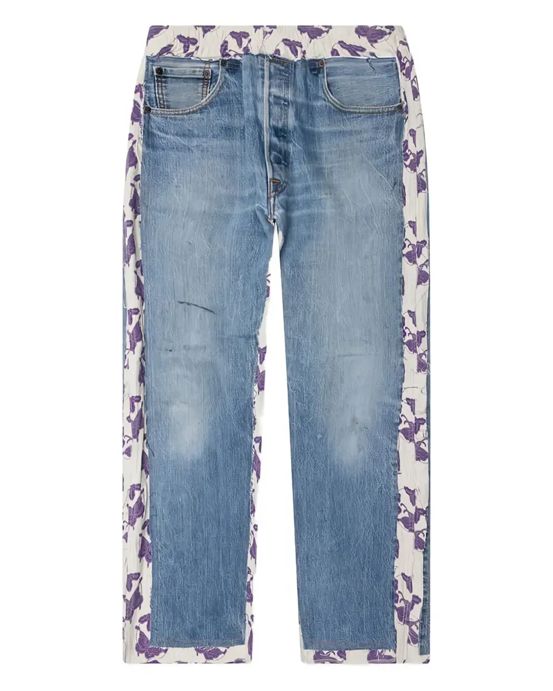NEEDLES Jeans mit Blumeneinsatz - Blau Blau