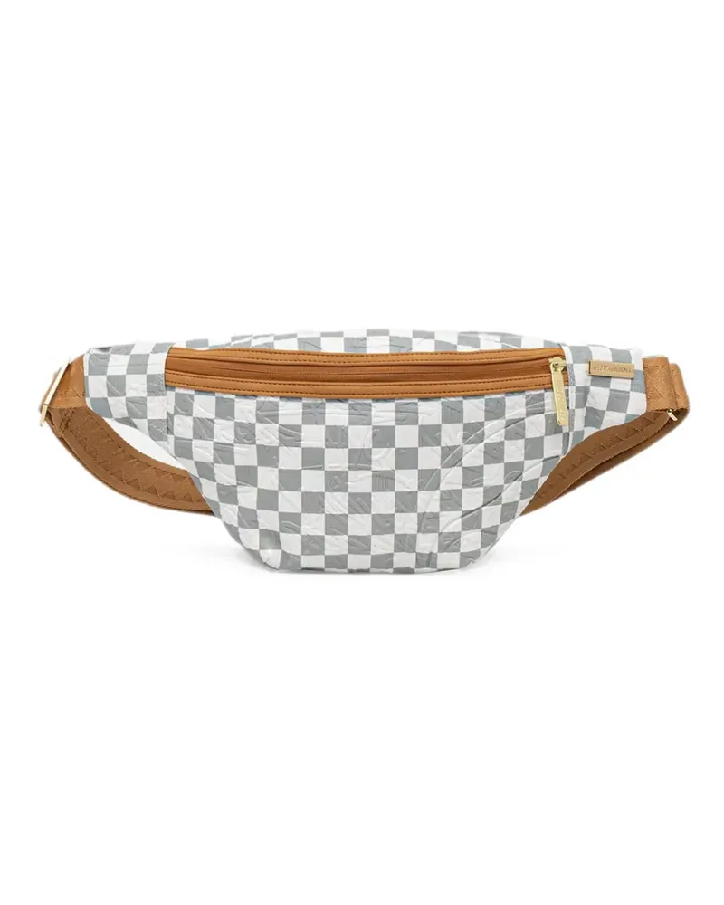 Sprayground check-pattern embossed-logo belt bag - Weiß Weiß