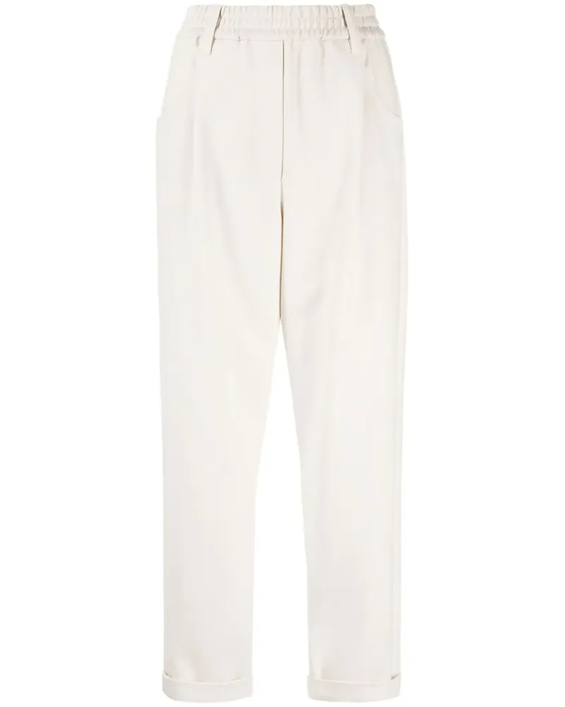 Brunello Cucinelli Gerade Cropped-Hose - Nude Nude