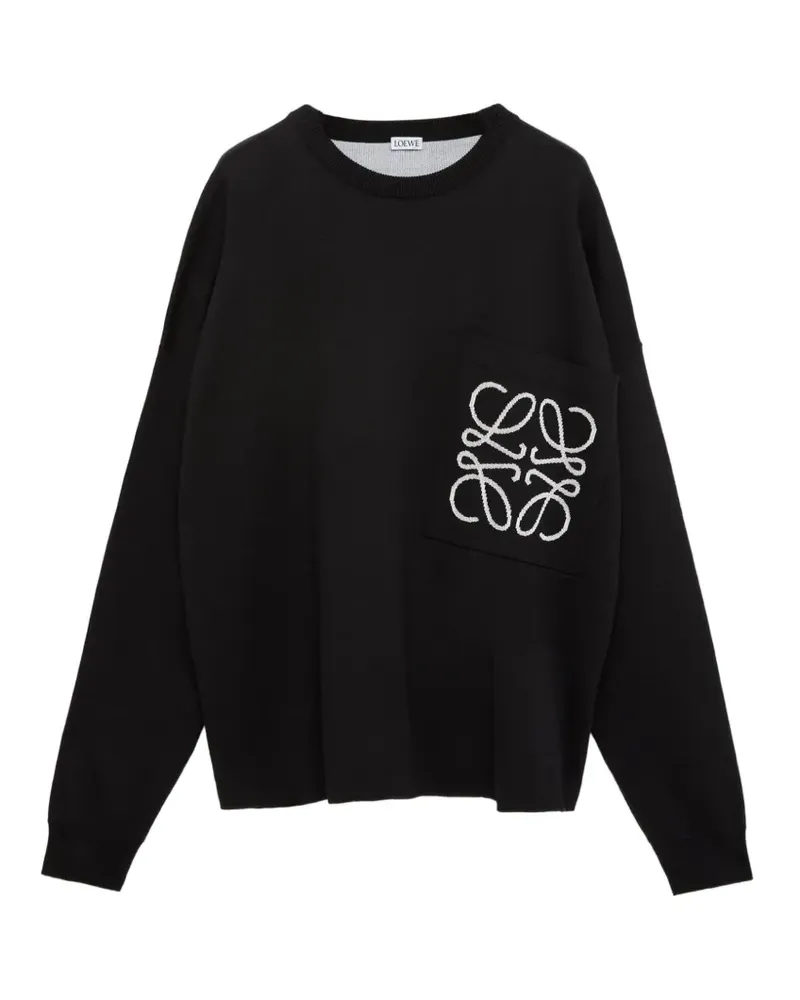 Loewe Anagram Pullover aus Baumwollgemisch - Schwarz Schwarz