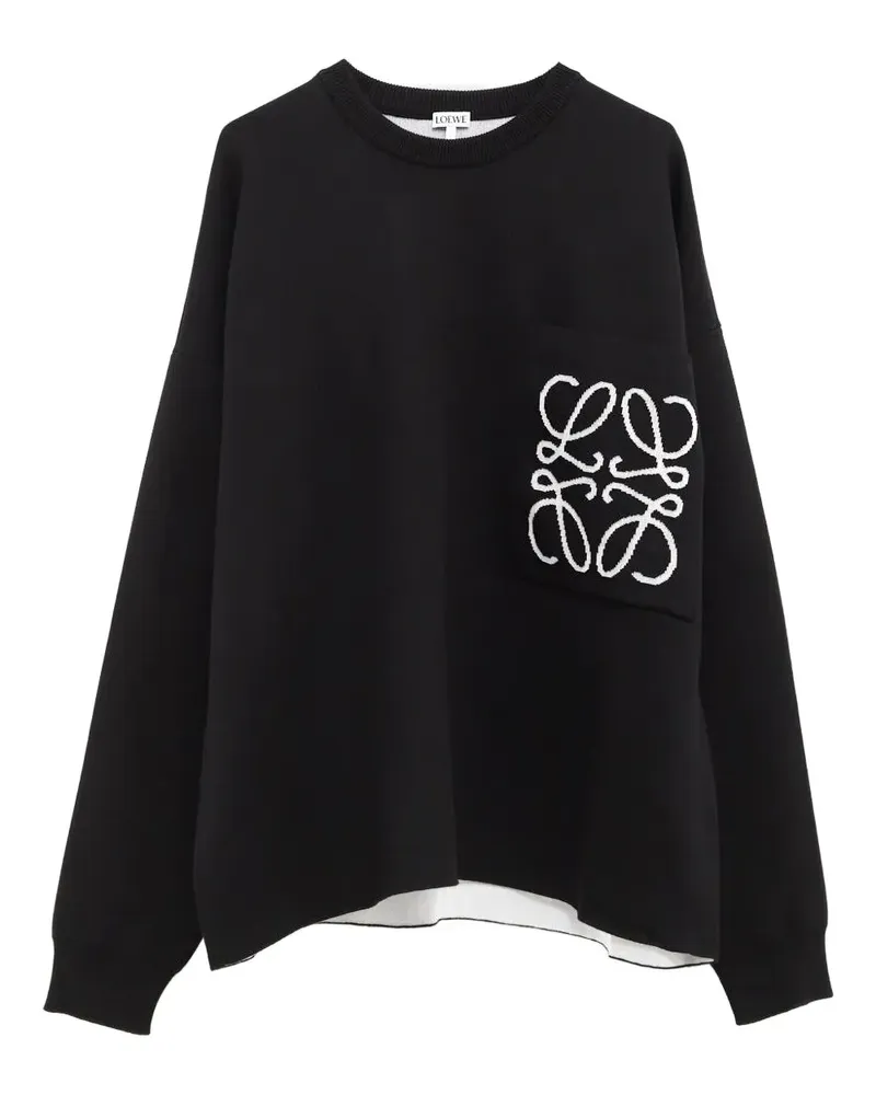 Loewe Sweatshirt mit Logo-Stickerei - Schwarz Schwarz