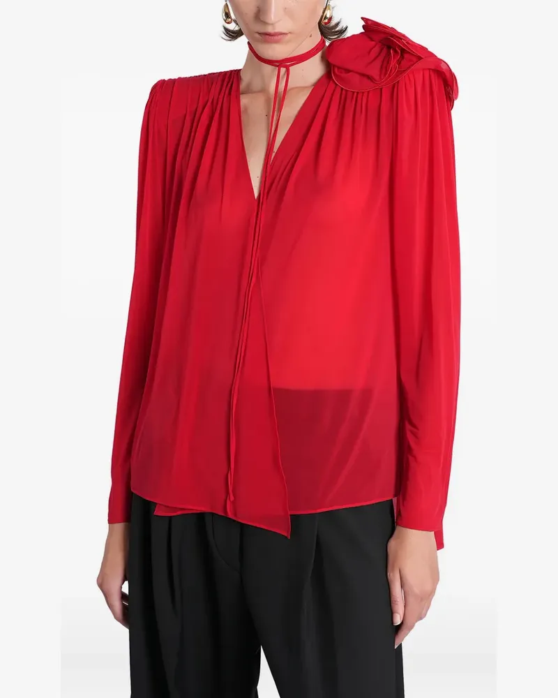 Magda Butrym ruffled tie top - Rot Rot