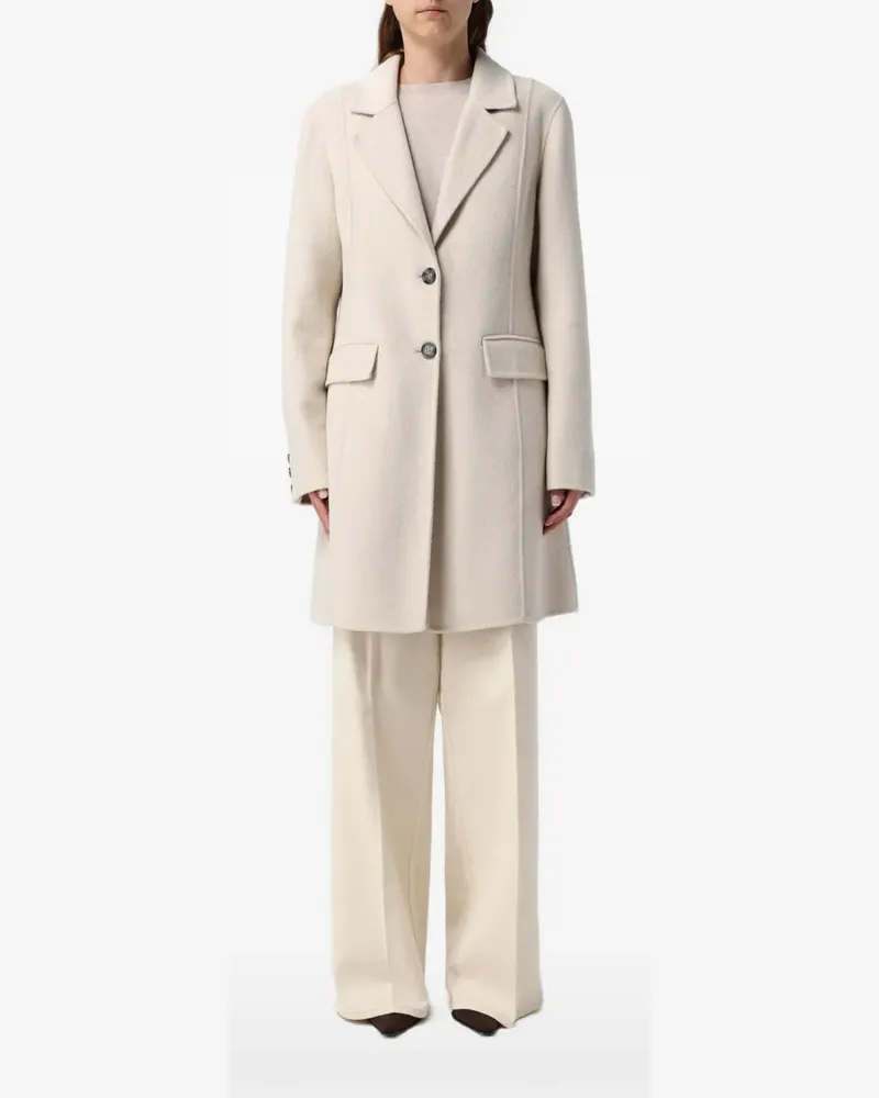 Hanita notched-lapel button-up coat - Nude Nude