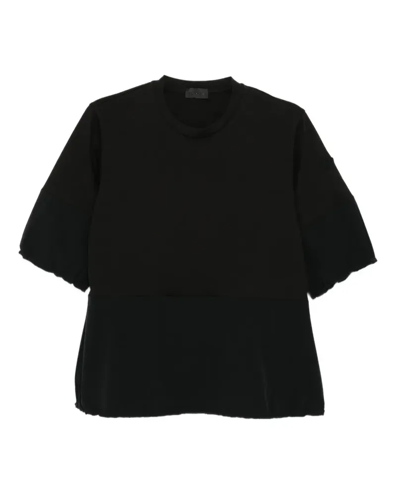 Moncler T-Shirt mit Logo-Patch - Schwarz Schwarz