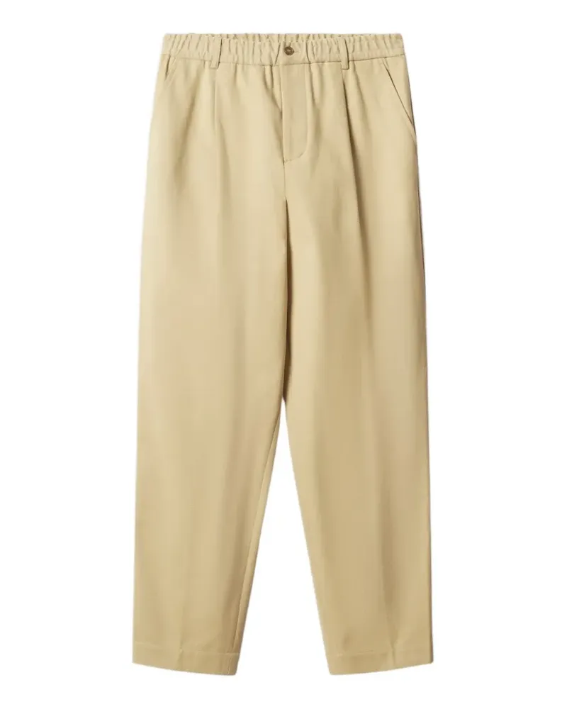 Kitsuné pleated elasticated-waistband trousers - Nude Nude