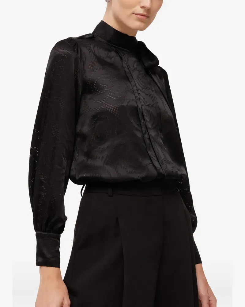 NISSA Oberteil aus Satin - Schwarz Schwarz