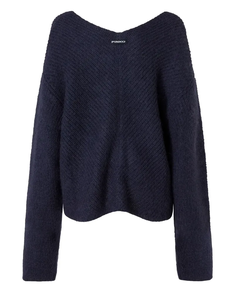 Pinko Pullover mit Fischgrätenmuster - Blau Blau