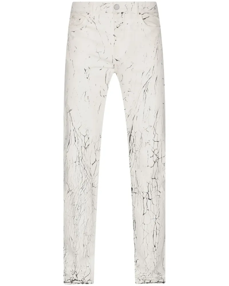 Amiri Mud Crack Straight-Leg-Jeans - Weiß Weiß
