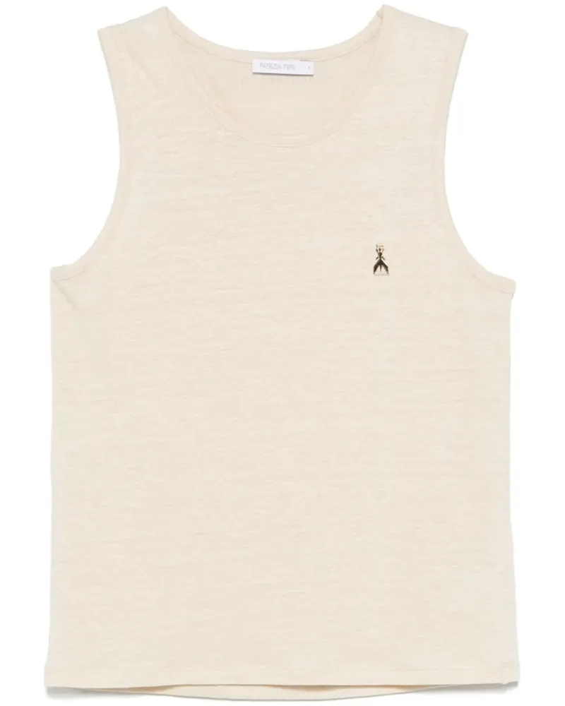 Patrizia Pepe Tanktop mit Logo-Schild - Nude Nude