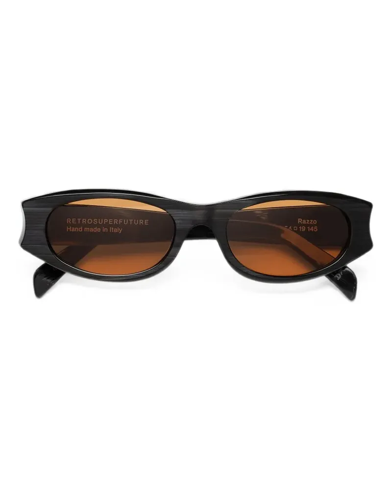 RETROSUPERFUTURE Geometrische Razzo Sonnenbrille - Schwarz Schwarz