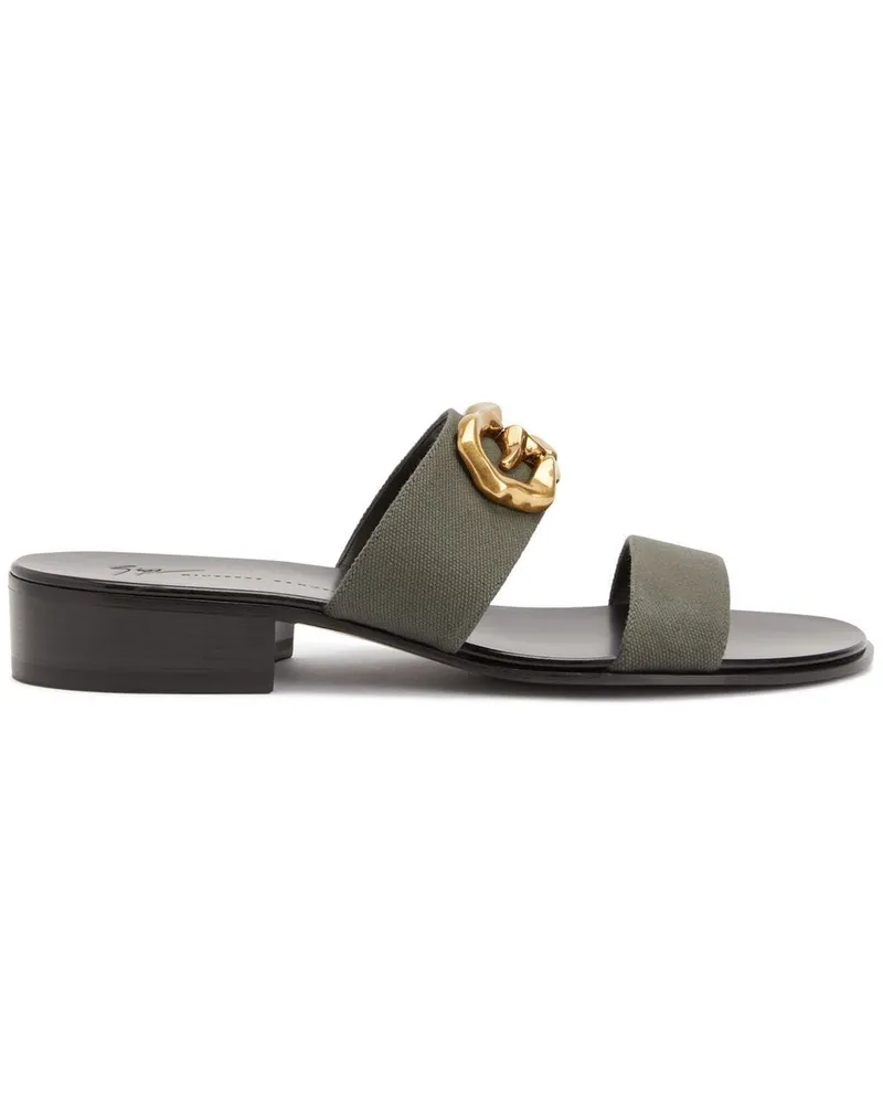 Giuseppe Zanotti Gregorie Sandalen mit Logo-Schild - Schwarz Schwarz