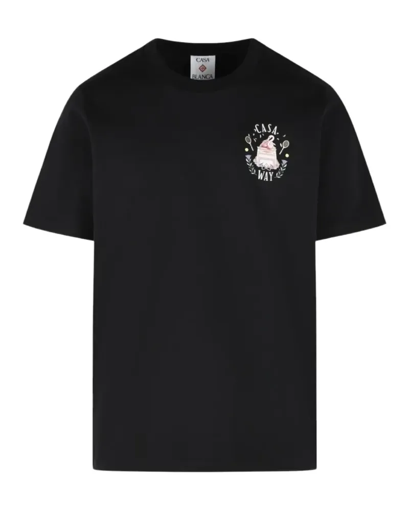 Casablanca Paris Casaway T-Shirt mit grafischem Print - Schwarz Schwarz