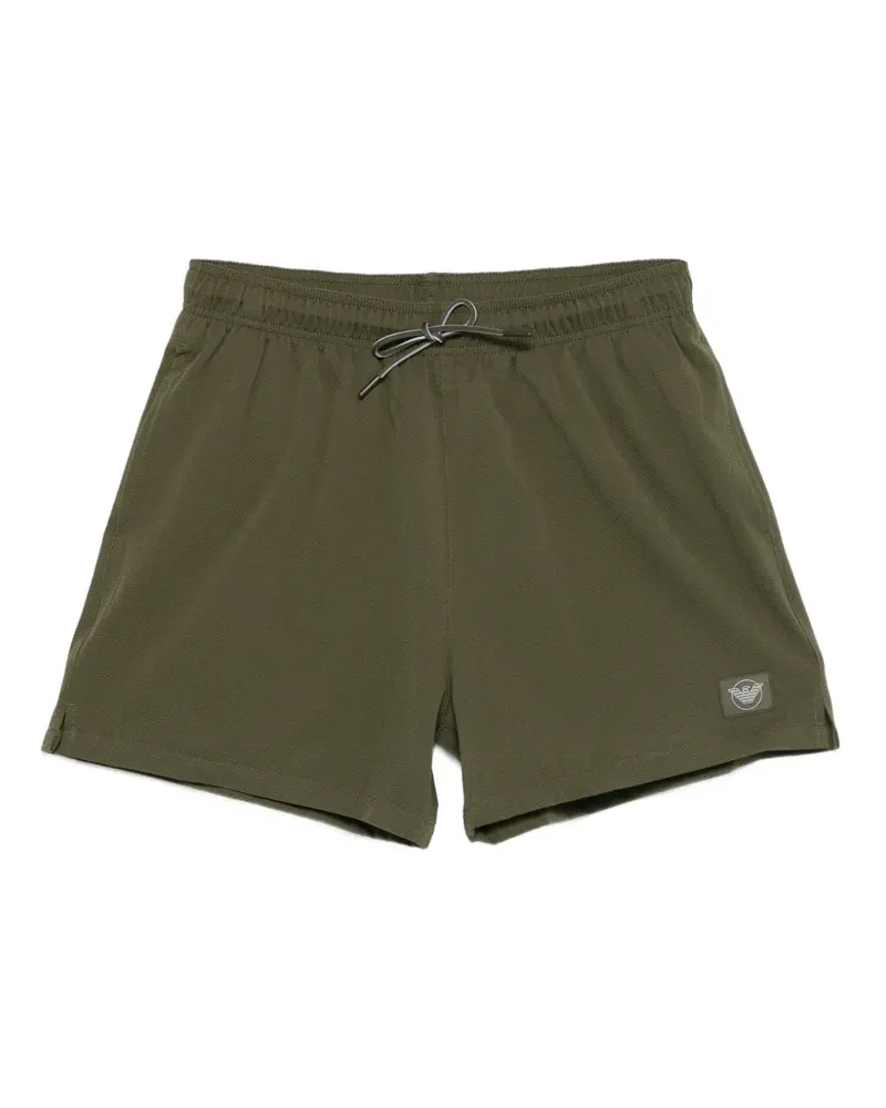 Emporio Armani herringbone logo swim shorts - Grün Grün