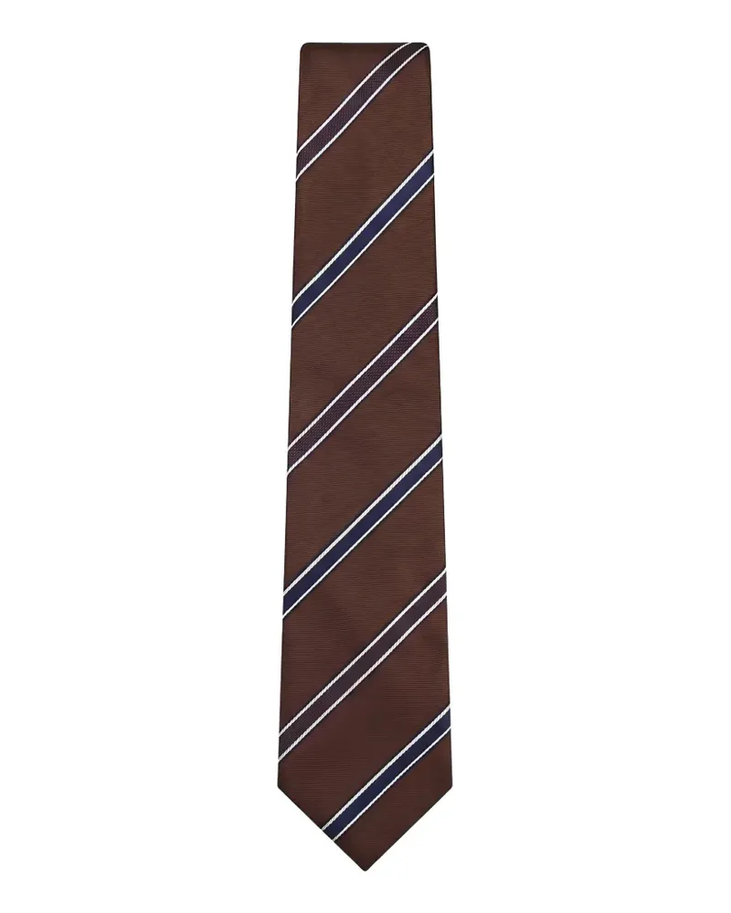 Kiton diagonal-stripe silk tie - Braun Braun