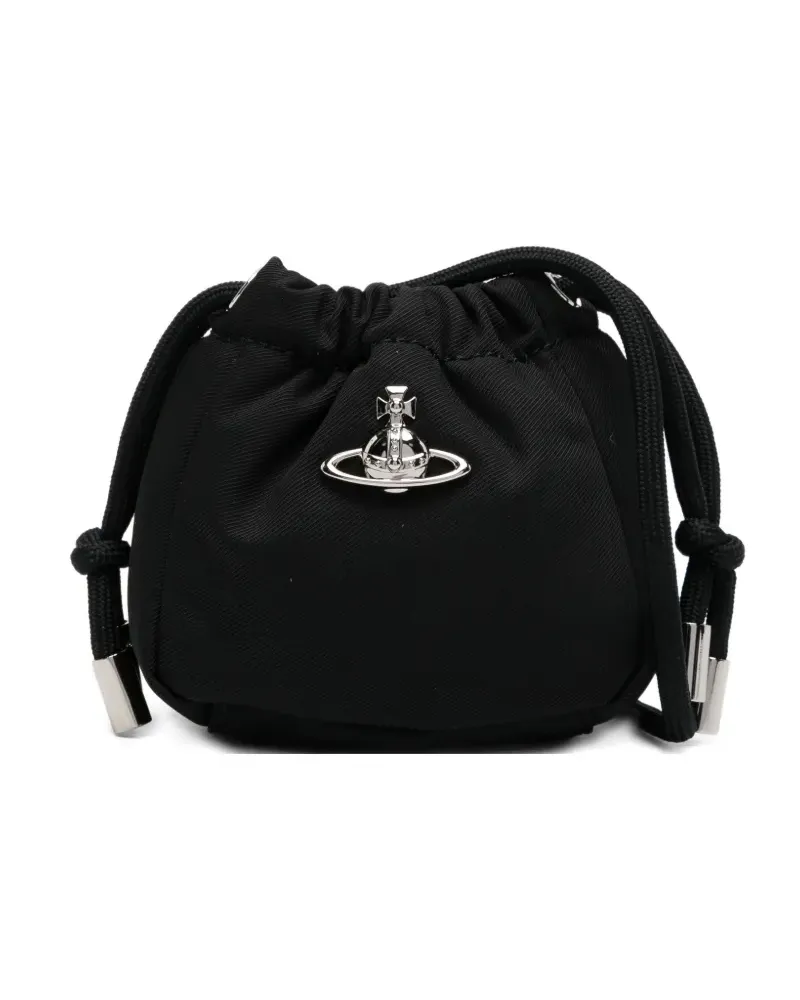 Vivienne Westwood Nano Hilary Orb-detail drawstring mini bag - Schwarz Schwarz