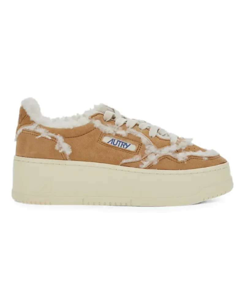 AUTRY shearling-trim platform sneakers - Braun Braun