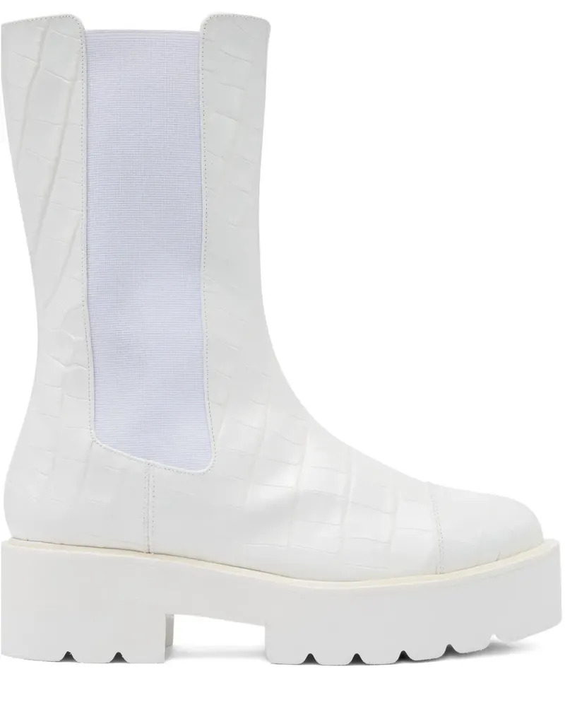 Stuart Weitzman 50mm Presley Ultralift platform lug-sole boots - Weiß Weiß