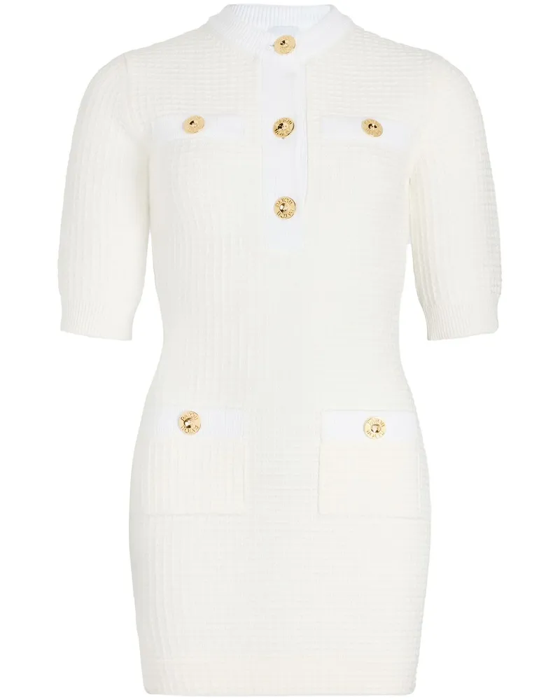 Patou Minikleid in Waffelstrick - Weiß Weiß