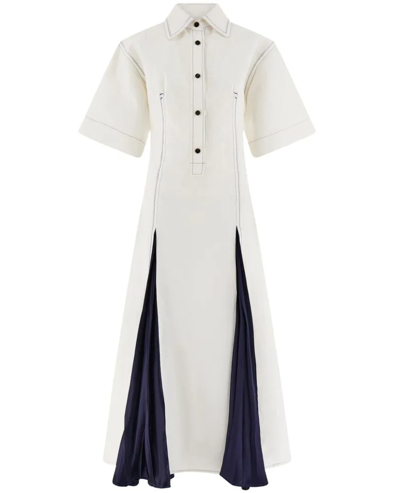 Ferragamo Hemdkleid mit Satin-Inlay - Weiß Weiß