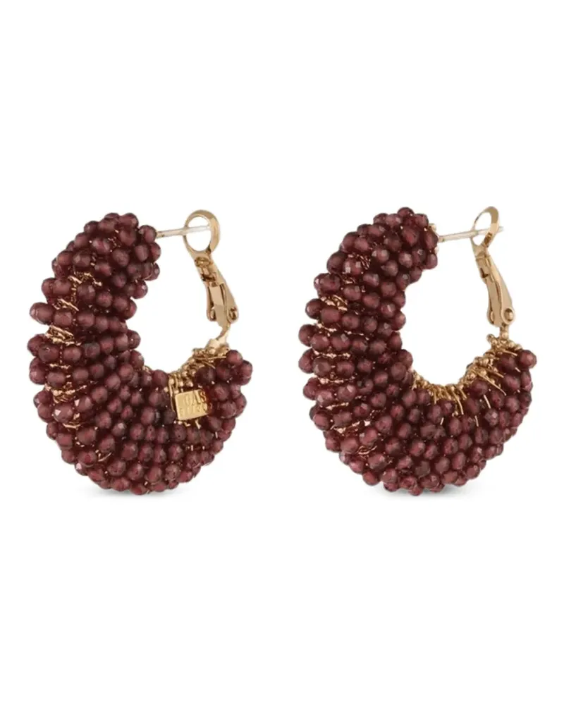 Gas Bijoux Izza beaded hoop small earrings - Braun Braun