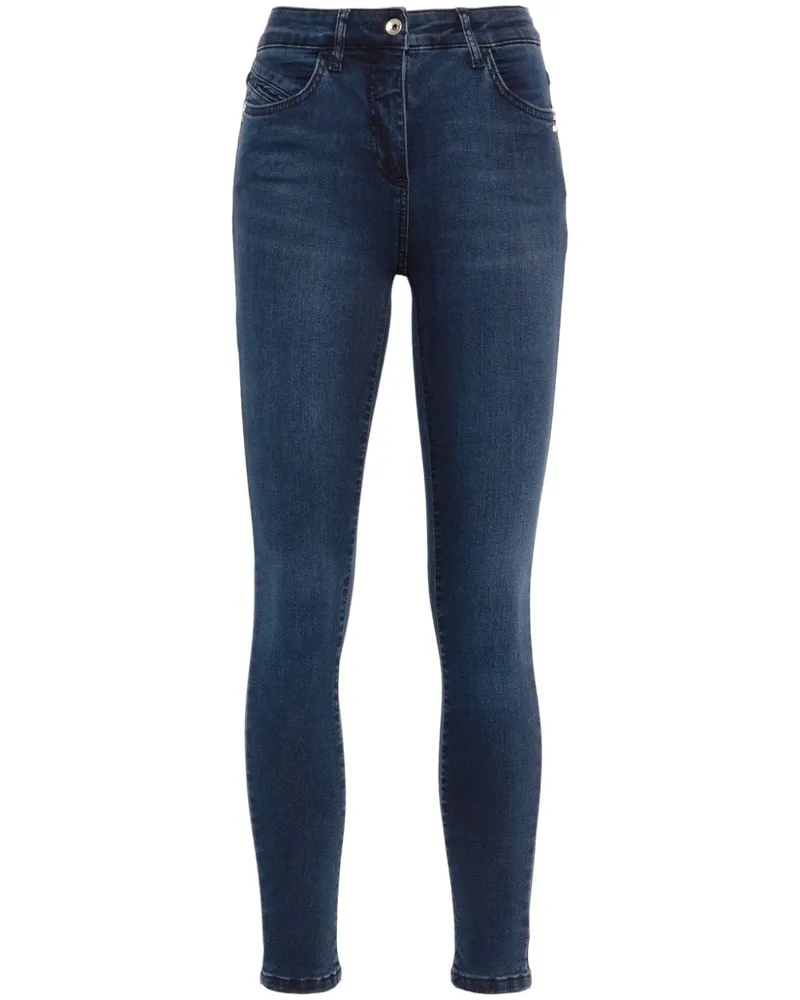 Patrizia Pepe Jeans mit Logo-Schild Blau