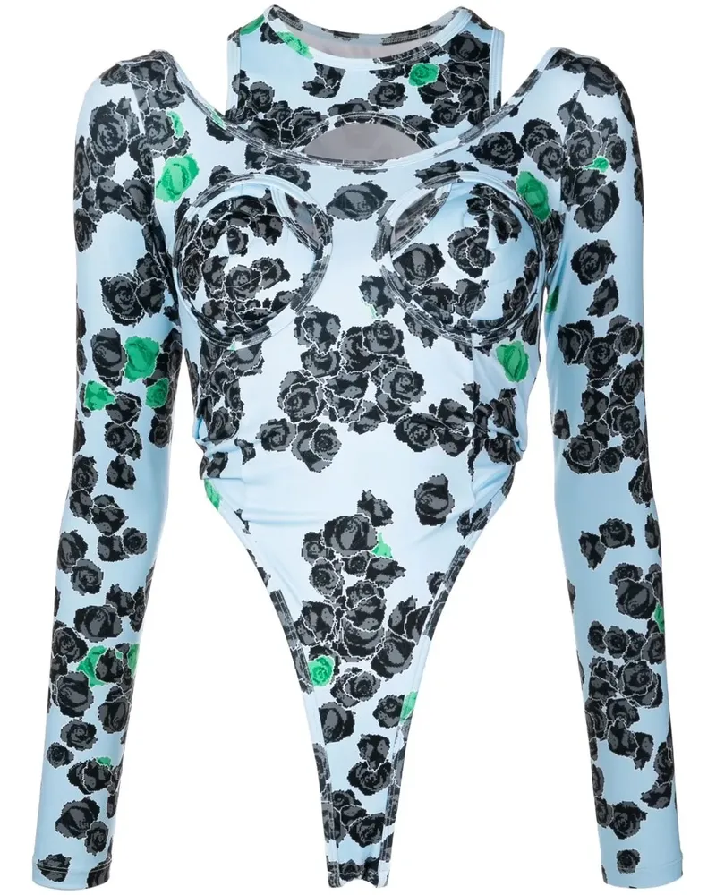 Natasha Zinko Langärmeliger Body - Blau Blau