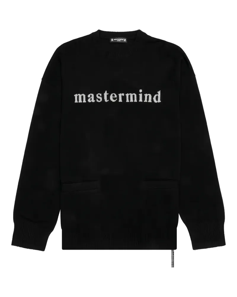 Mastermind Japan Intarsien-Pullover mit Totenkopf - Schwarz Schwarz