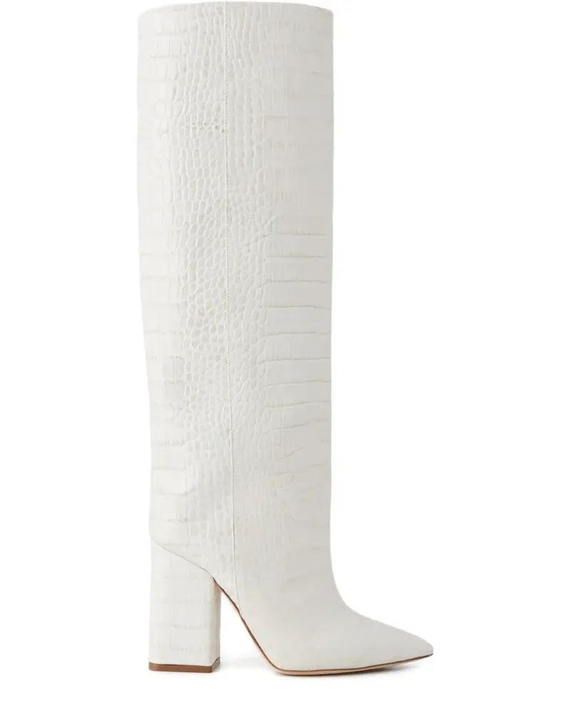 Paris Texas 100mm Anja pointed-toe block-heel boots - Weiß Weiß