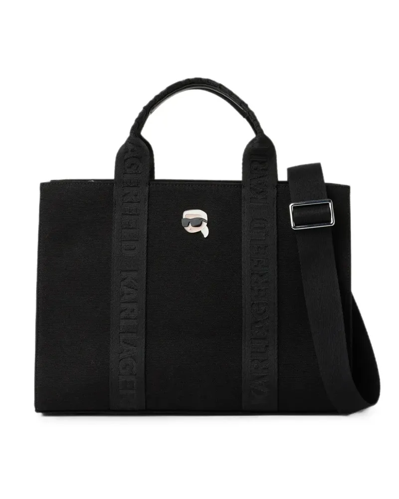 Karl Lagerfeld Mittelgroße eckige Ikon Tote Bag - Schwarz Schwarz