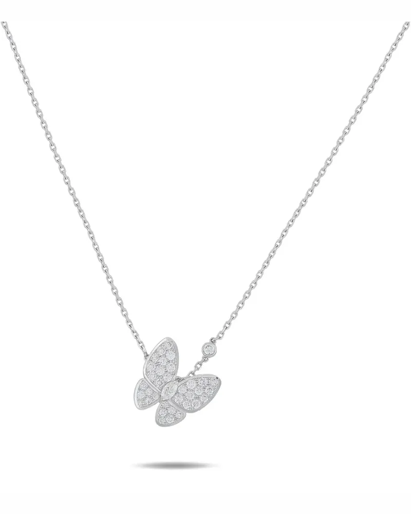 Van Cleef & Arpels Two Butterfly diamond necklace - Silber Silber