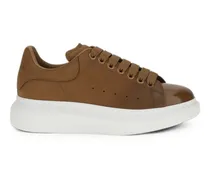 Oversized leather sneakers - Braun