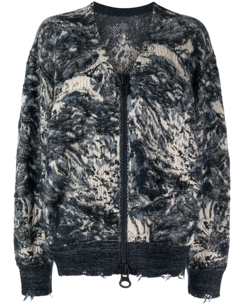 JNBY Intarsien-Cardigan mit Reißverschluss - Blau Blau