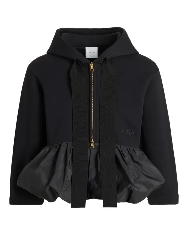 Patou Kapuzenjacke mit Rüschensaum - Schwarz Schwarz