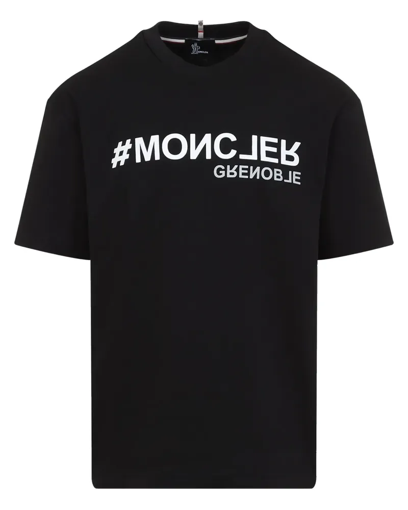 Moncler T-Shirt mit Logo-Print - Schwarz Schwarz