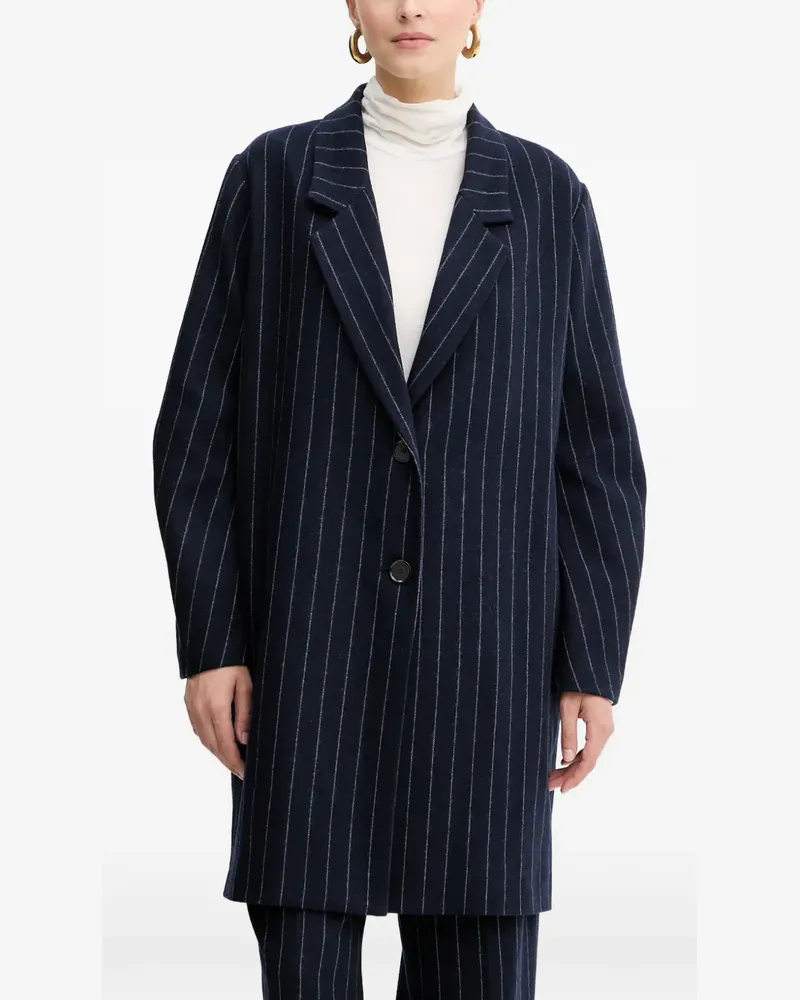 Liviana Conti Richard pinstripe button coat - Blau Blau