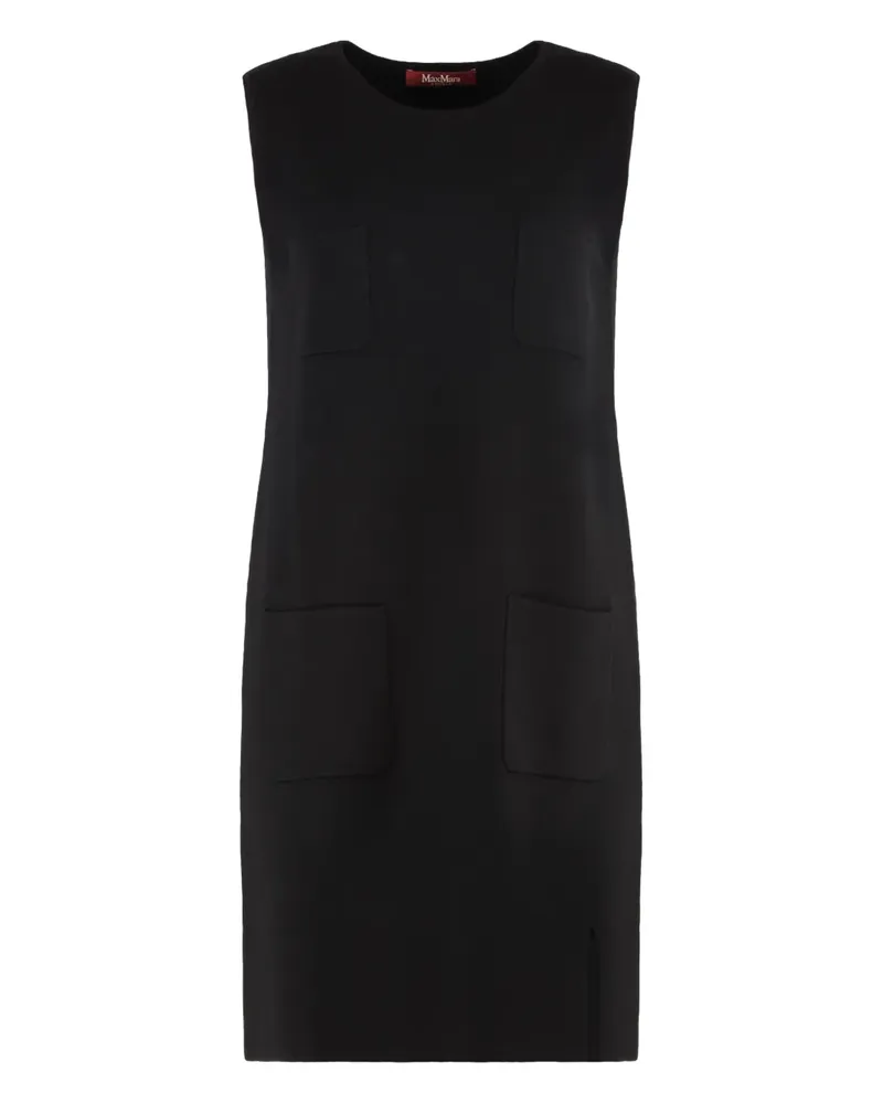 Max Mara Ärmelloses Minikleid mit aufgesetzten Taschen - Schwarz Schwarz