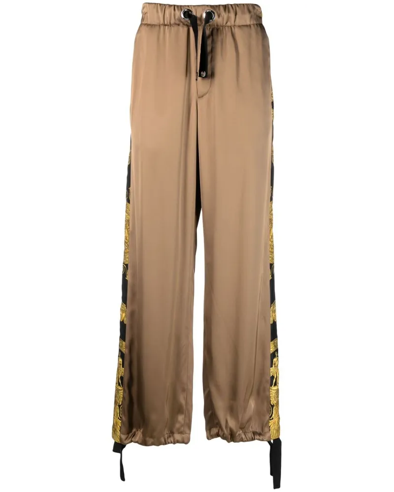 Versace Weite Hose mit Barocco-Print - Braun Braun