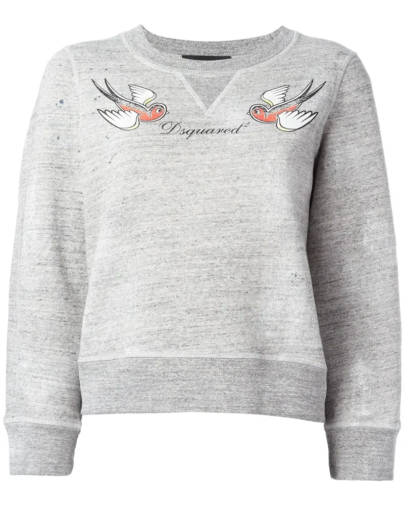 Dsquared2 Sweatshirt mit Vögel-Print - Grau Grau