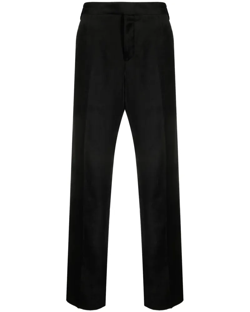 LARDINI Samthose mit geradem Bein - Schwarz Schwarz