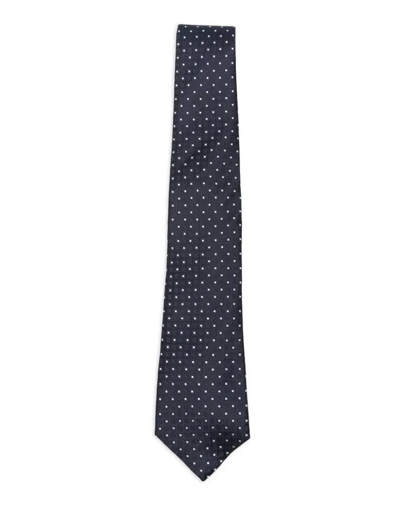 Canali geometric-pattern silk tie - Blau Blau