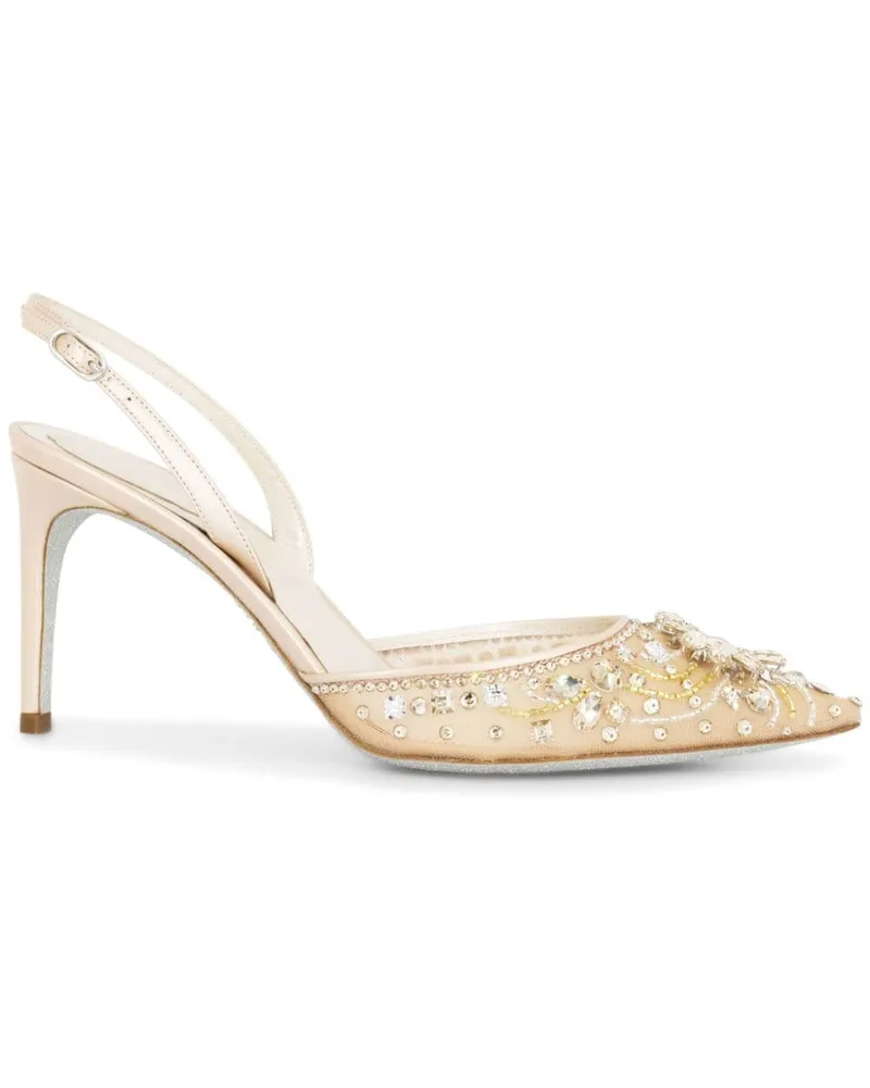 René Caovilla Cinderella Pumps 80mm Nude