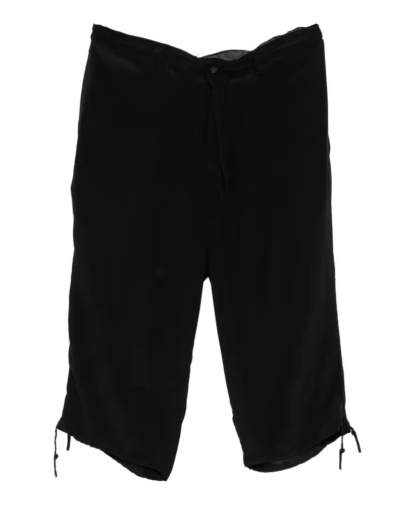 Yohji Yamamoto 12-Momme Shorts aus Seide mit Kordelzug - Schwarz Schwarz